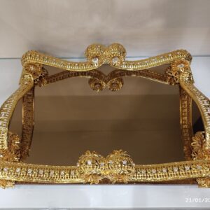 سینی نگین کوب آینه شامپاینی مستطیلی