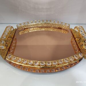 سینی نگین کوب آیینه شامپاینی