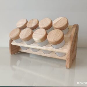 ست ادویه یونیک 8 عددی چوبی مدل UN-6139